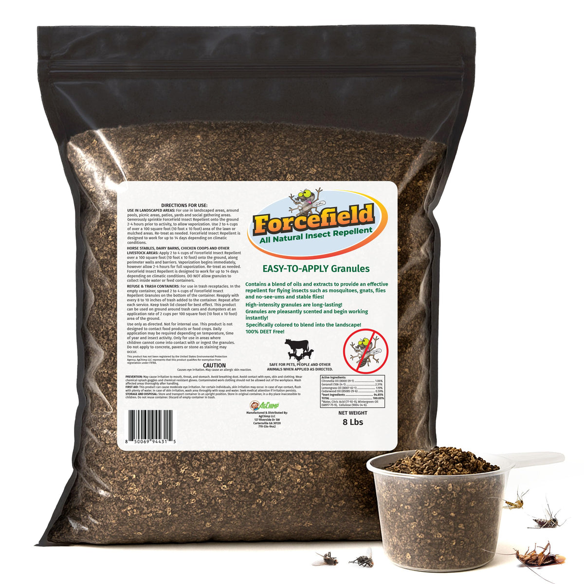 Petra ForceField granules for backyard coverage and outdoor protection.
