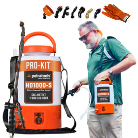 PetraTools battery-powered sprayer 1 gallon ready for precise lawn care tasks