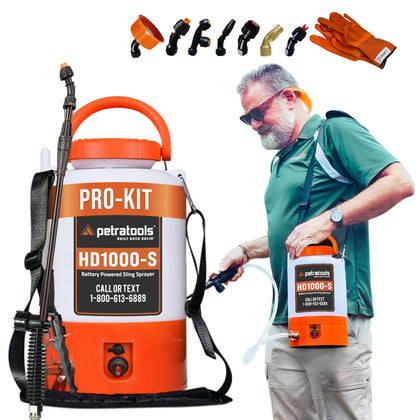 PetraTools battery-powered sprayer 1 gallon ready for precise lawn care tasks