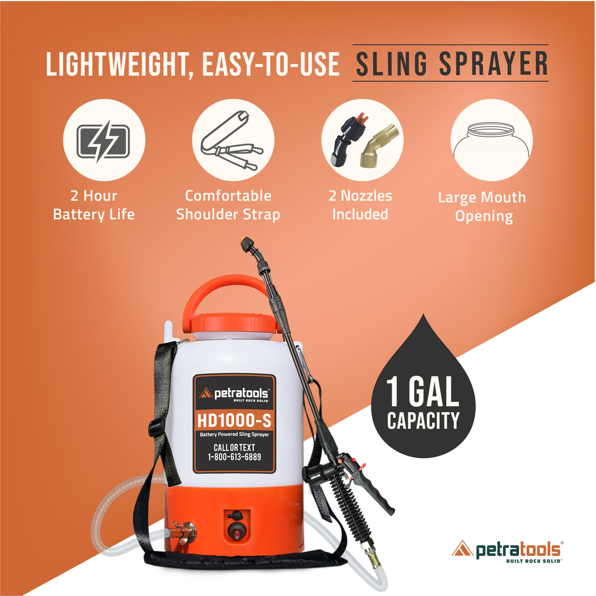Compact 1-gallon PetraTools design fits tight spaces in home gardens