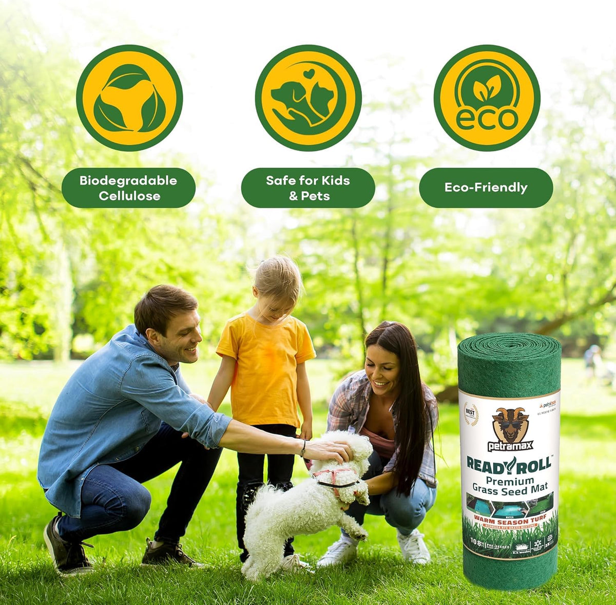 Petramax ReadyRoll heat-tolerant mix for southern lawns