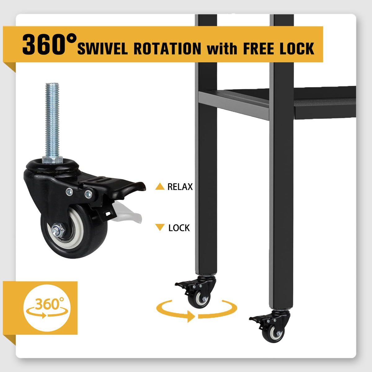 Brake-equipped swivel wheels on Petrirufun kit secure movement with easy locking.