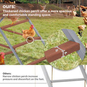 Petsfit wooden chicken perch supports comfortable, natural roosting for several birds.