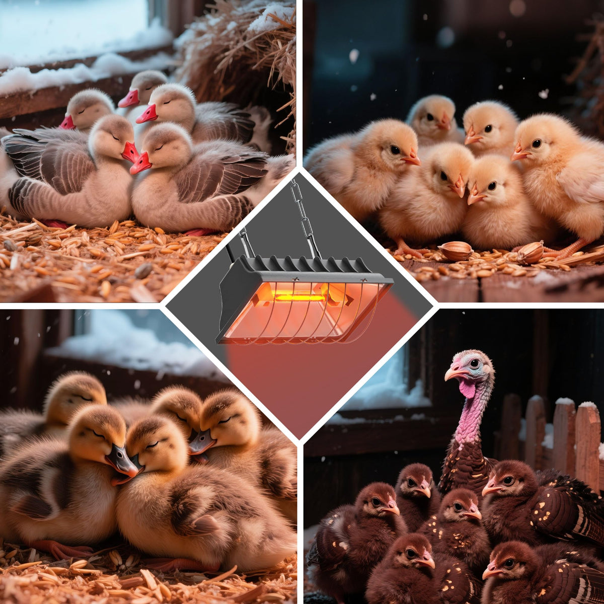 PETSOLON wide heat coverage up to 1 m² for a chick brood.