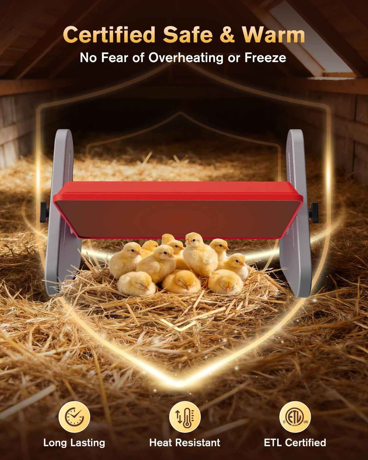 Petten heat plate base stand provides stable placement in the brooder