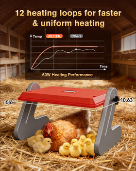 Petten heat plate energy-efficient 60W warmth for small flocks