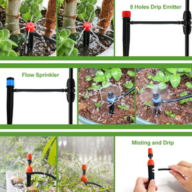 PETUOL emitters showcase three types delivering precise moisture to beds and pots.