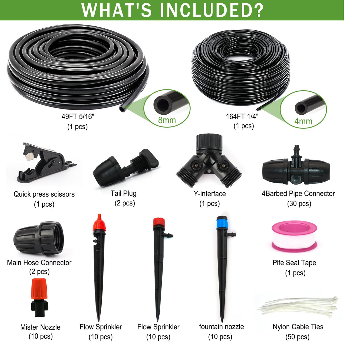PETUOL Y-joint and faucet connectors simplify setup and future expansion.