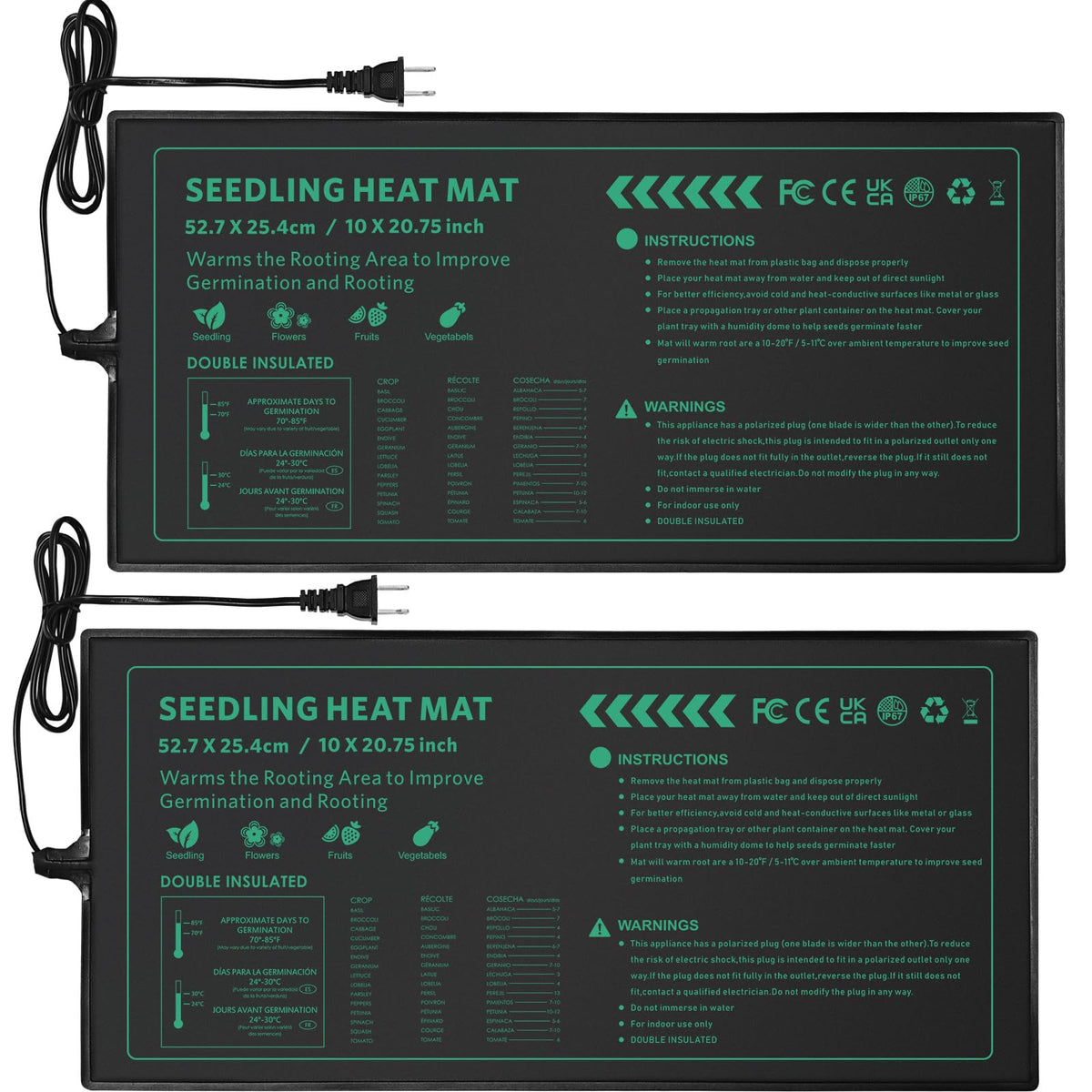 PETZOOKA seedling heat mat under a seedling tray promoting even warmth.