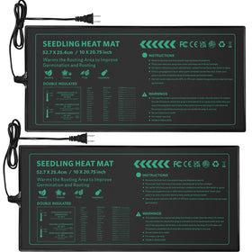 PETZOOKA seedling heat mat under a seedling tray promoting even warmth.