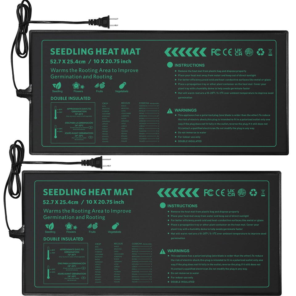PETZOOKA seedling heat mat under a seedling tray promoting even warmth.