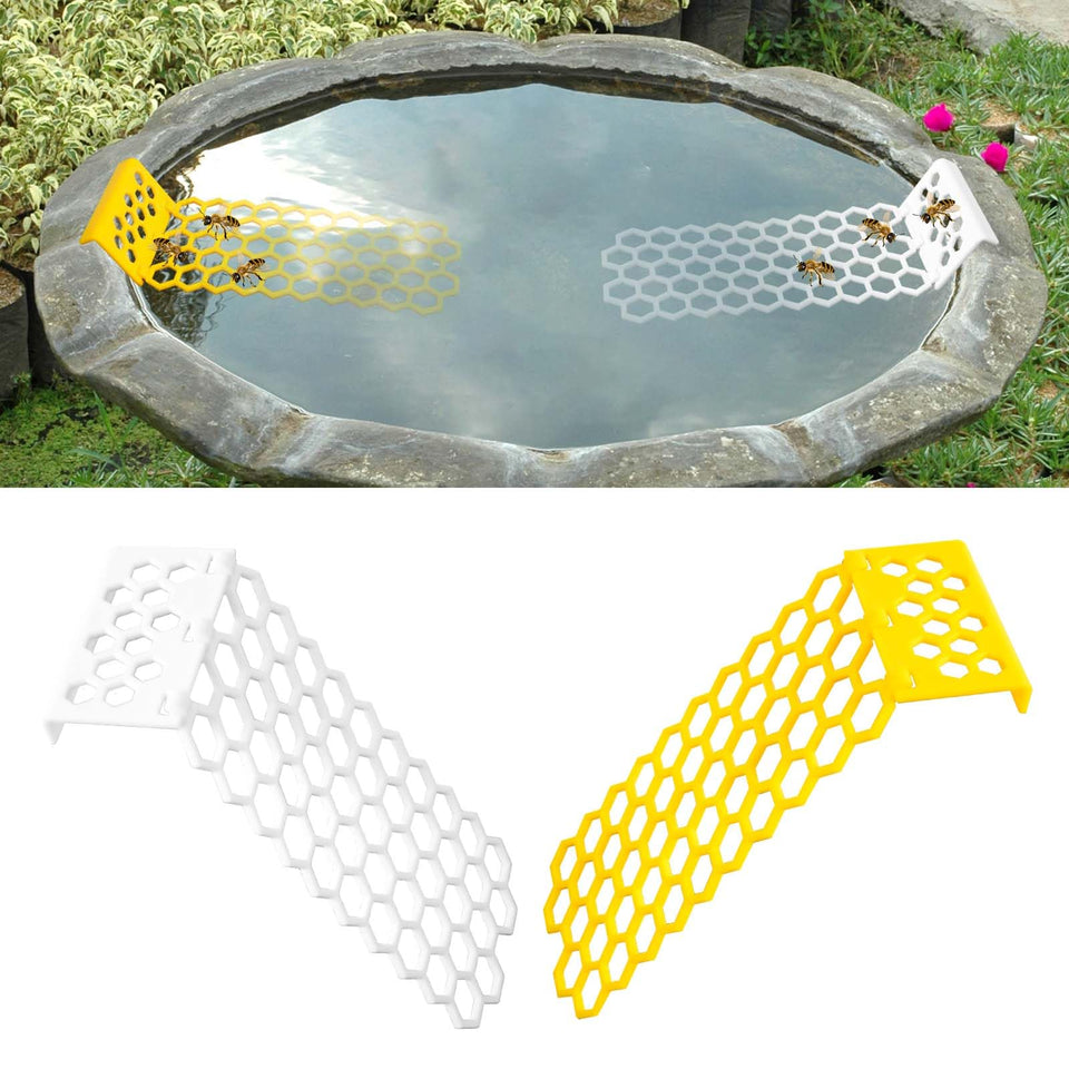 PEUTIER bee water ladder yellow, honeycomb design for safe drinking in your garden.