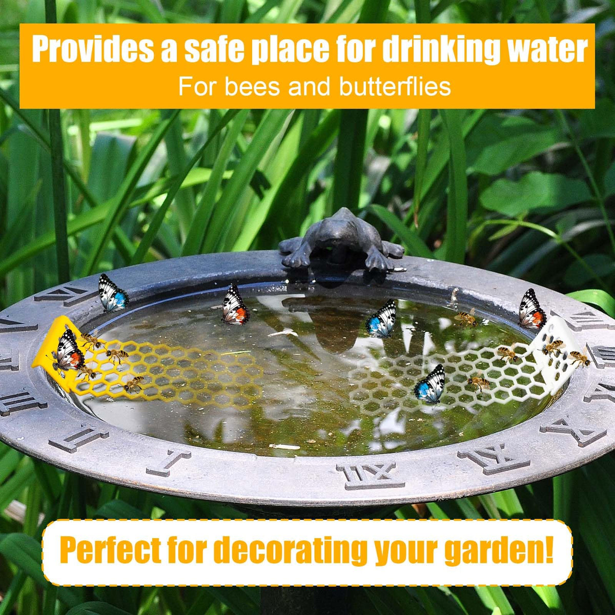 PEUTIER garden bee-butterfly waterer supports pollinators while decorating the space.
