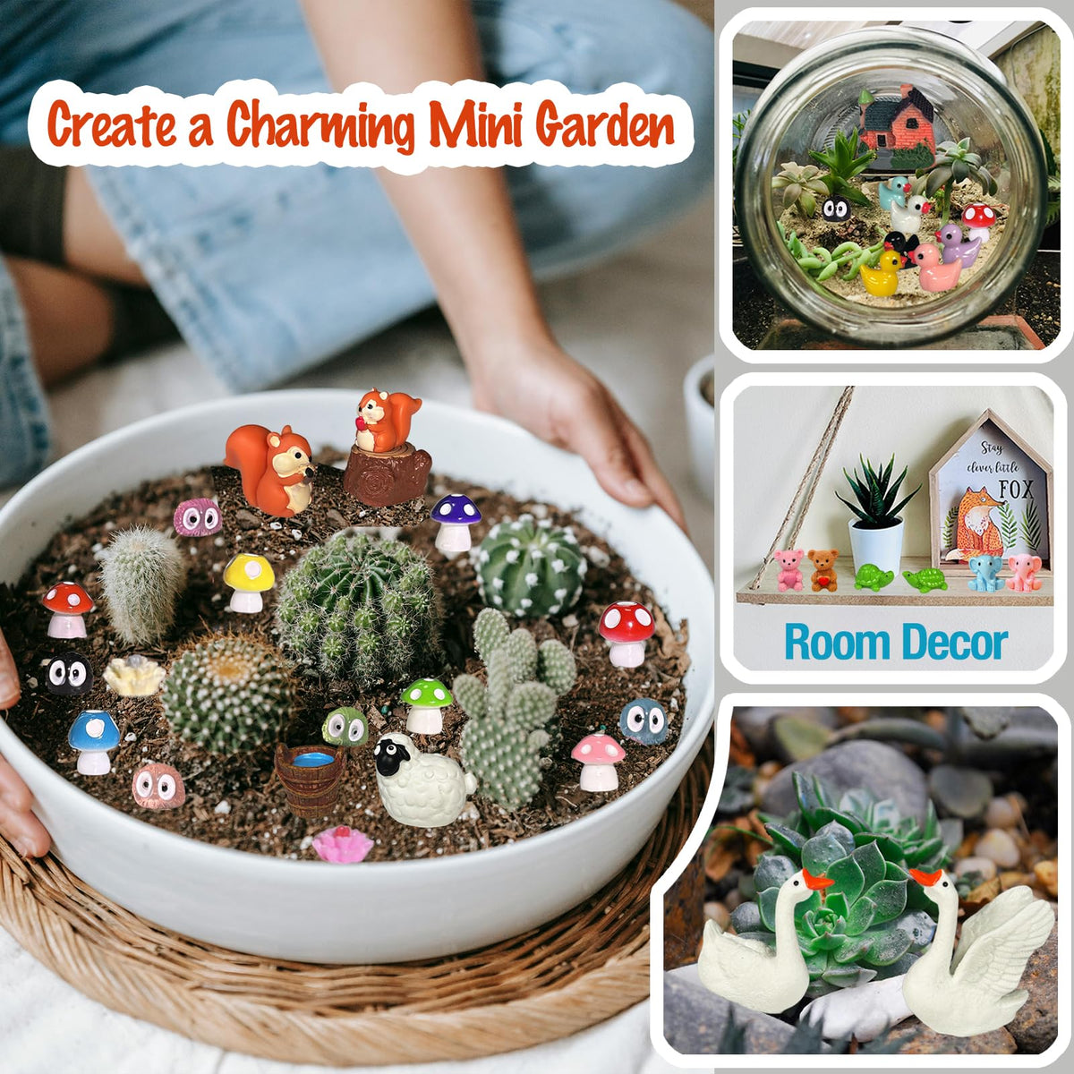PE.WELLWOO forest-animals miniatures brighten terrariums and outdoor displays.