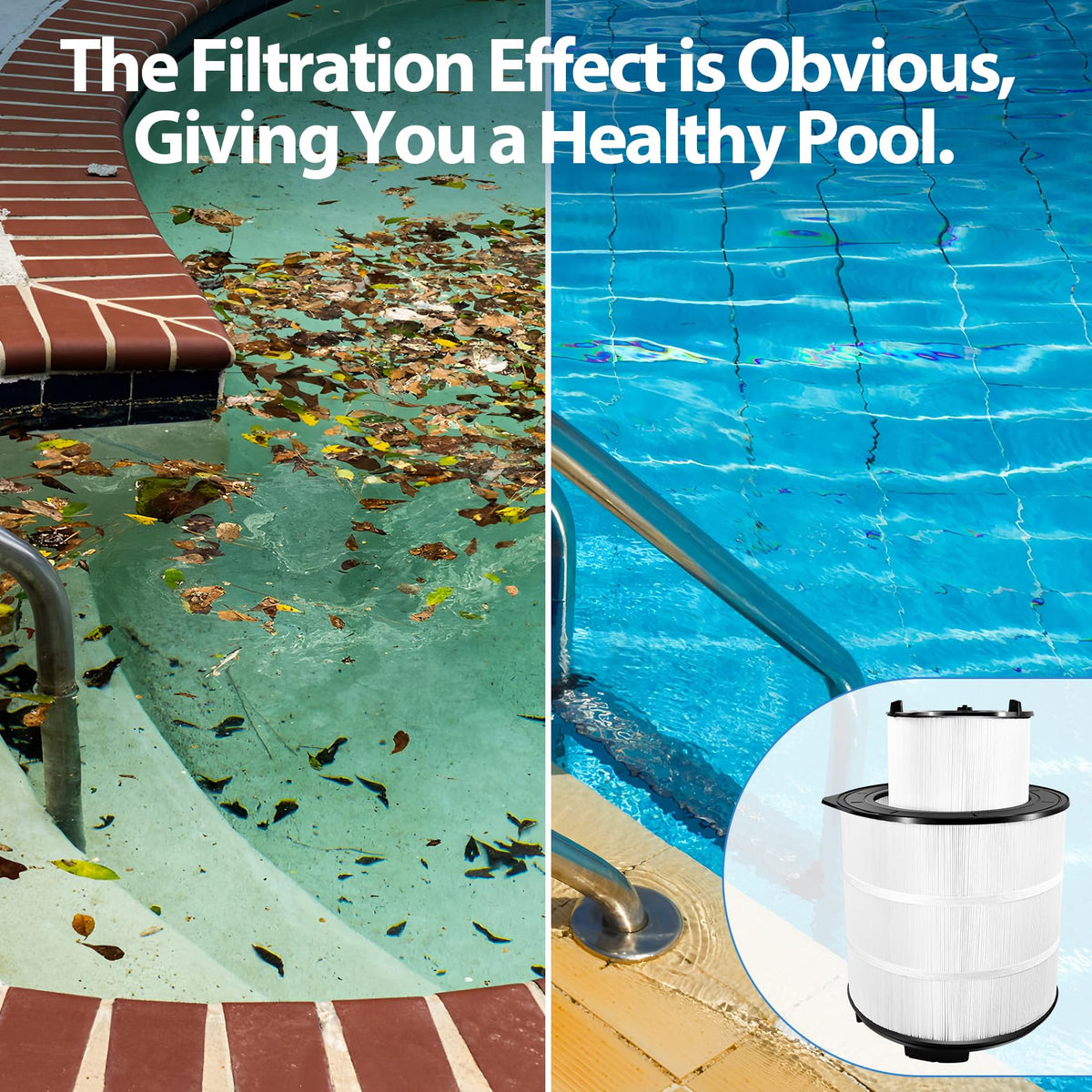 Pewoaoa water-clear test scenario illustrates pool clarity after filtration upgrade