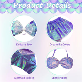 Pextian Mermaid Goose Outfit features a sequins bikini for yard decor sparkle