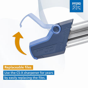 PFERD CS-X ergonomic handle for fatigue-free sharpening on the job.