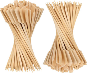 PFIEIFPO bamboo skewers 10 inch with paddle design for easy flipping and stable grilling