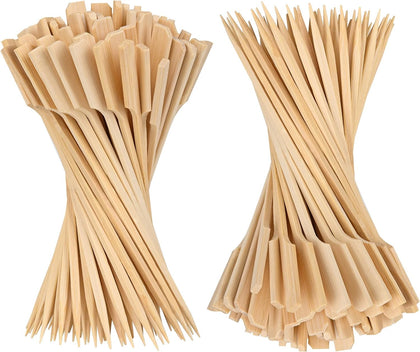 PFIEIFPO bamboo skewers 10 inch with paddle design for easy flipping and stable grilling