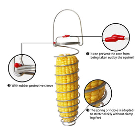 PFNRTH corn cob holder detail highlights durable stainless steel construction