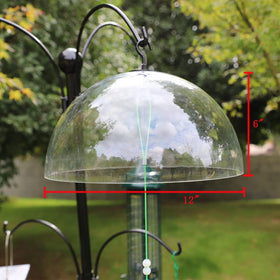 PFNRTH Squirrel Baffle for hanging feeder demonstrates effective protection of seeds