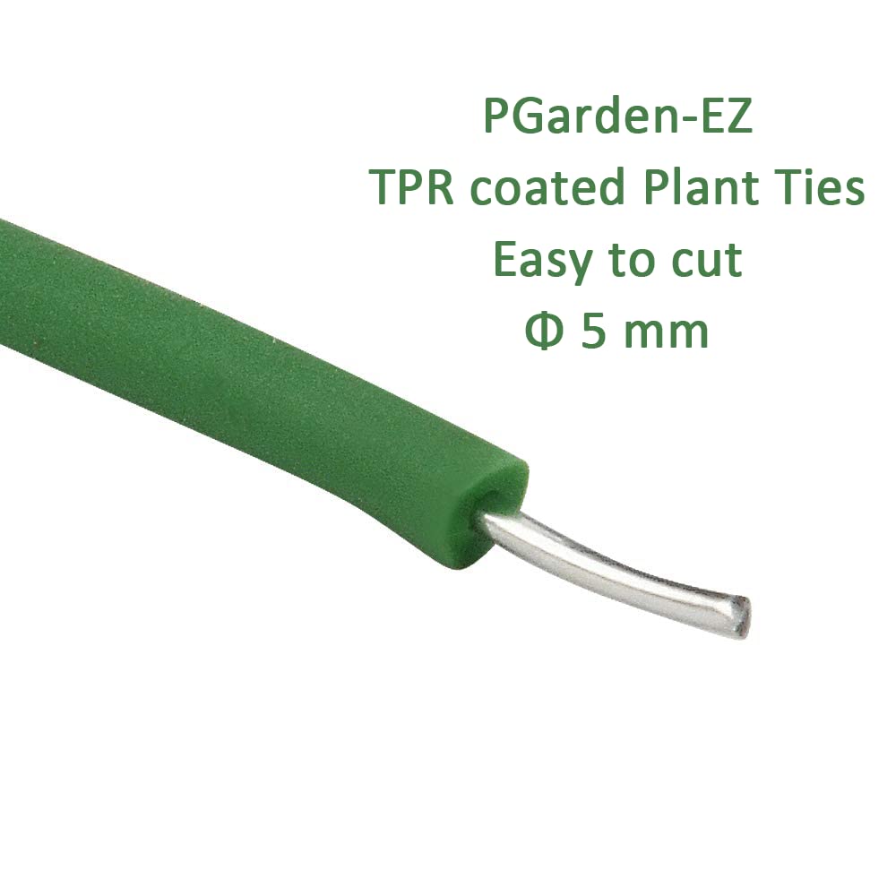 Green PGarden-EZ plant tie held in hand for easy handling