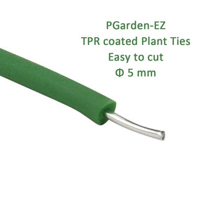 Green PGarden-EZ plant tie held in hand for easy handling