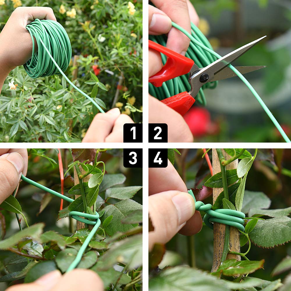 PGarden-EZ green soft twist tie with metal core provides lasting plant support.