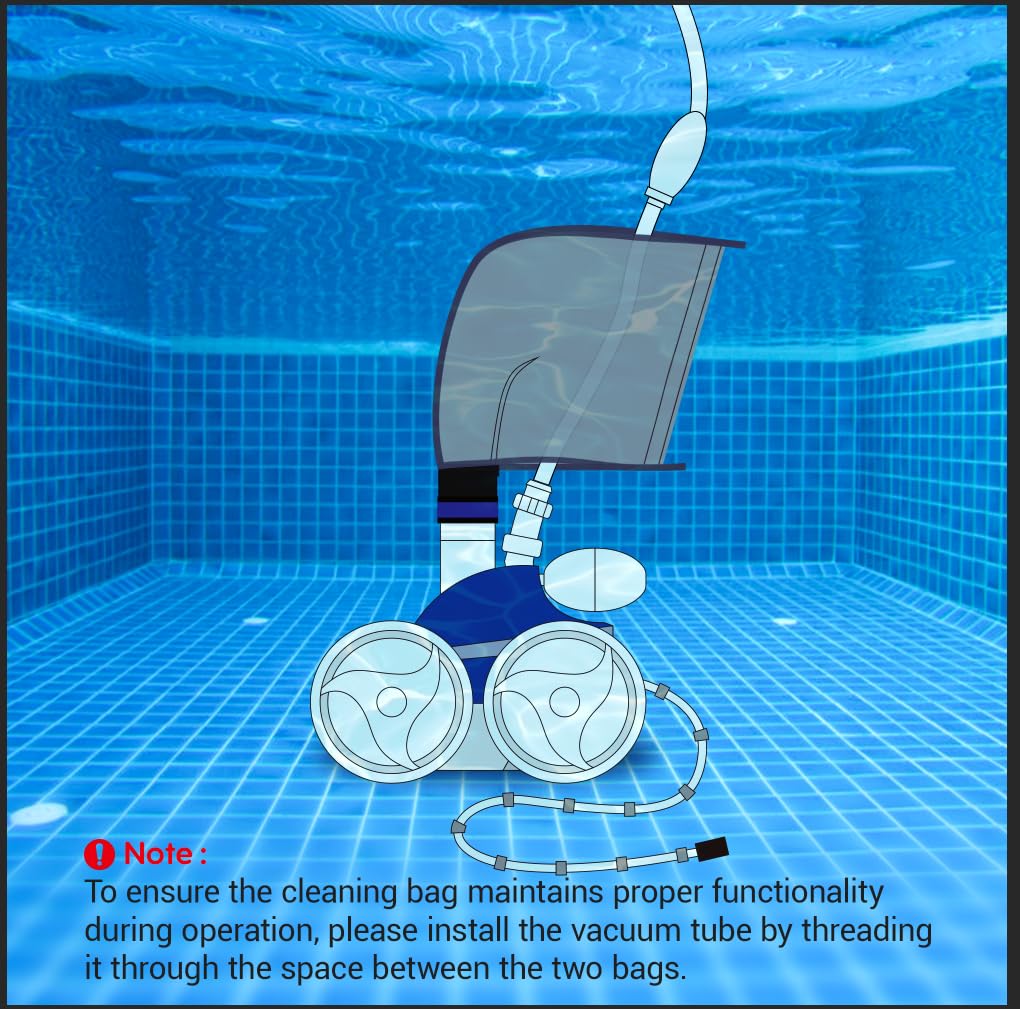 PGFUN reinforced seams on pool cleaner bag for longevity