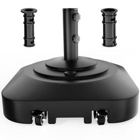 PGGP patio umbrella base with five wheels for easy movement and placement.