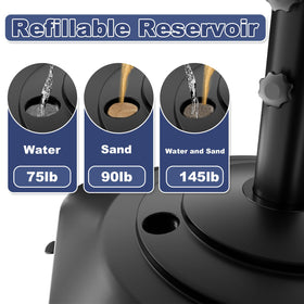 PGGP base features dual knobs to secure umbrellas during windy conditions.