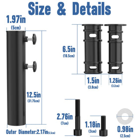 PGGP umbrella base tube included for quick assembly and secure positioning.
