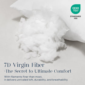 Phantoscope 18x18 pillow insert highlighting virgin fiber filling for plush support.