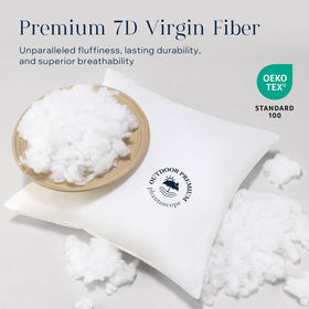 Phantoscope eco-virgin fiber fill pillow offers soft, resilient support.