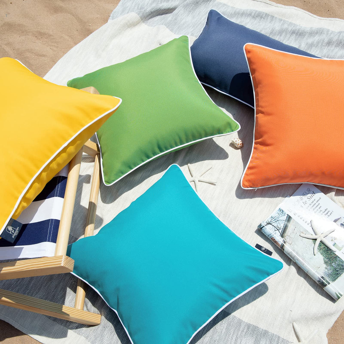Phantoscope forest green pillow cover shown as machine washable.
