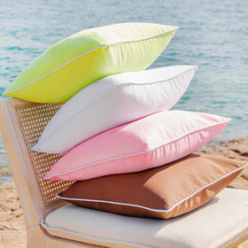 Phantoscope indoor-outdoor decoration adds vibrant pink color to furniture.