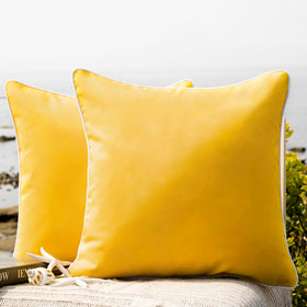 Phantoscope outdoor yellow pillow cover in 18x18 with two-pack set protection for cushions