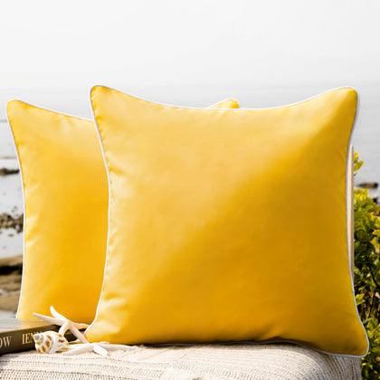 Phantoscope outdoor yellow pillow cover in 18x18 with two-pack set protection for cushions