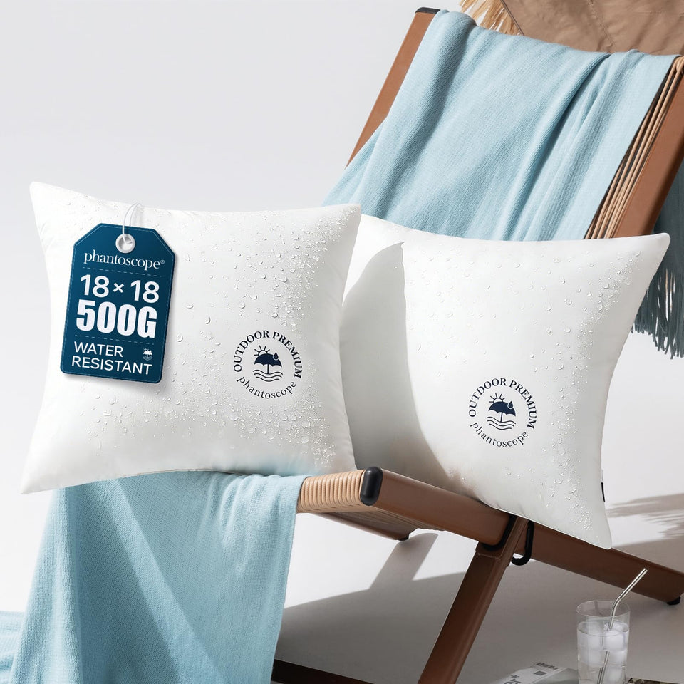 Phantoscope outdoor pillow insert 18x18 loft close-up for cozy patio lounging