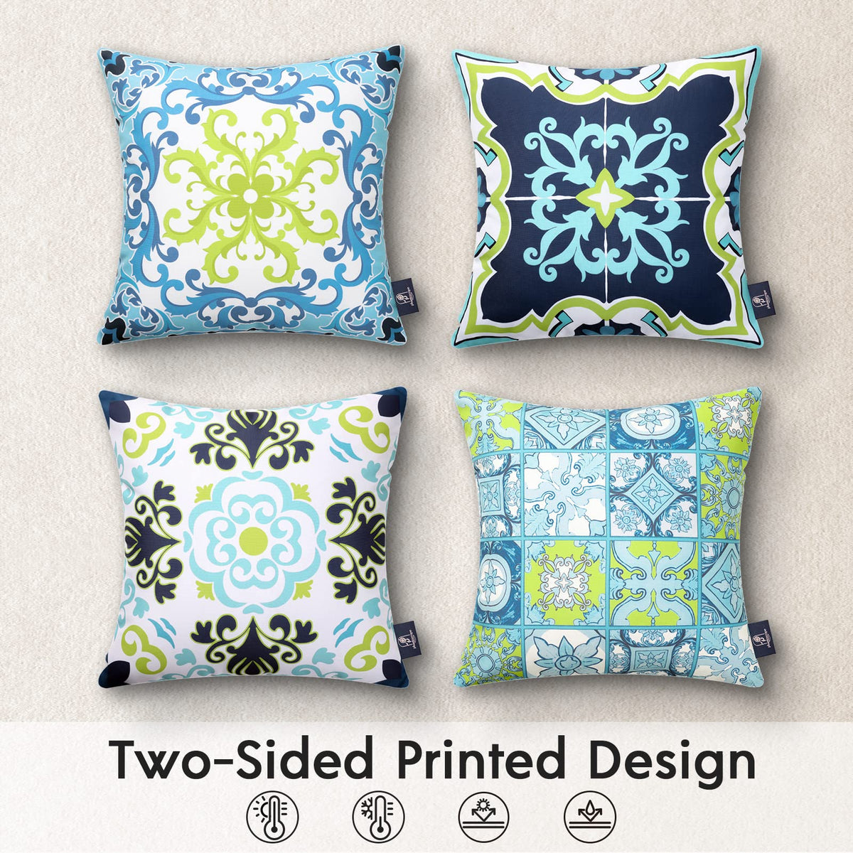 Phantoscope pillow cover mockup illustrates inserts not included.
