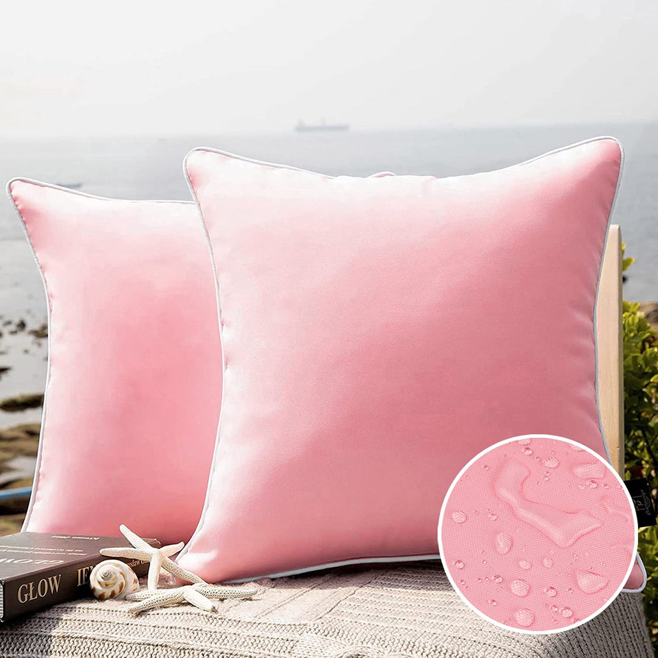 Phantoscope pink 18x18 outdoor pillow cover for patio decor with waterproof protection.
