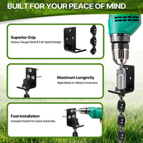 PHATRIP ground anchors with brackets and adapters for easy setup