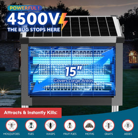 PhatroyYee Solar Bug Zapper 4500V grid delivers effective insect interception