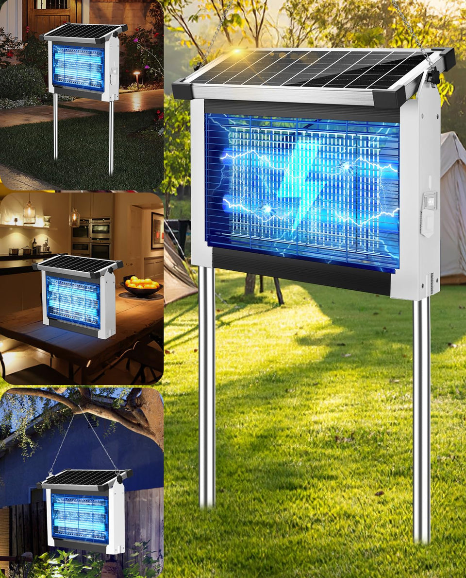 PhatroyYee Solar Bug Zapper front view for outdoor pest control