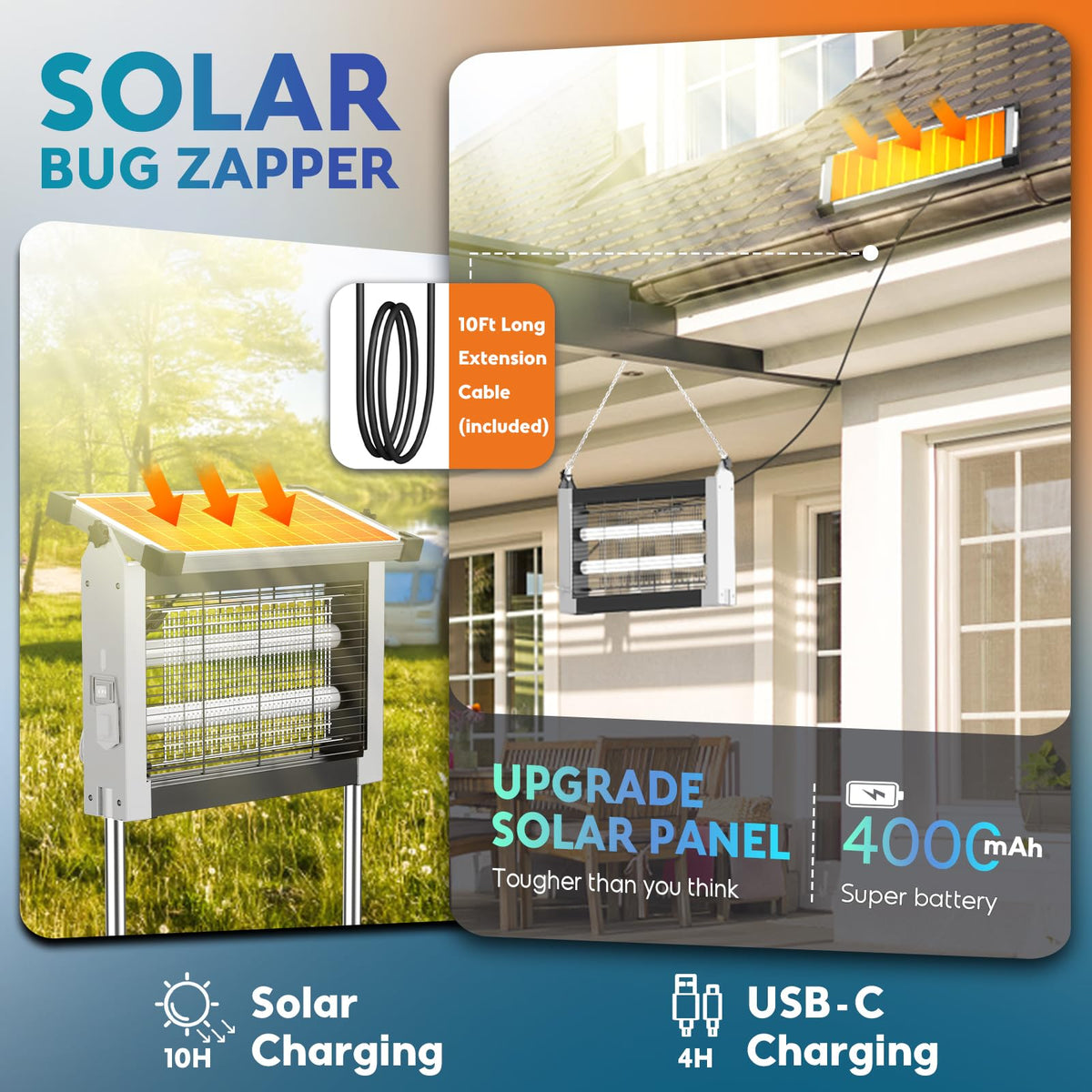 PhatroyYee zapper lit at dusk attracting insects for outdoor use