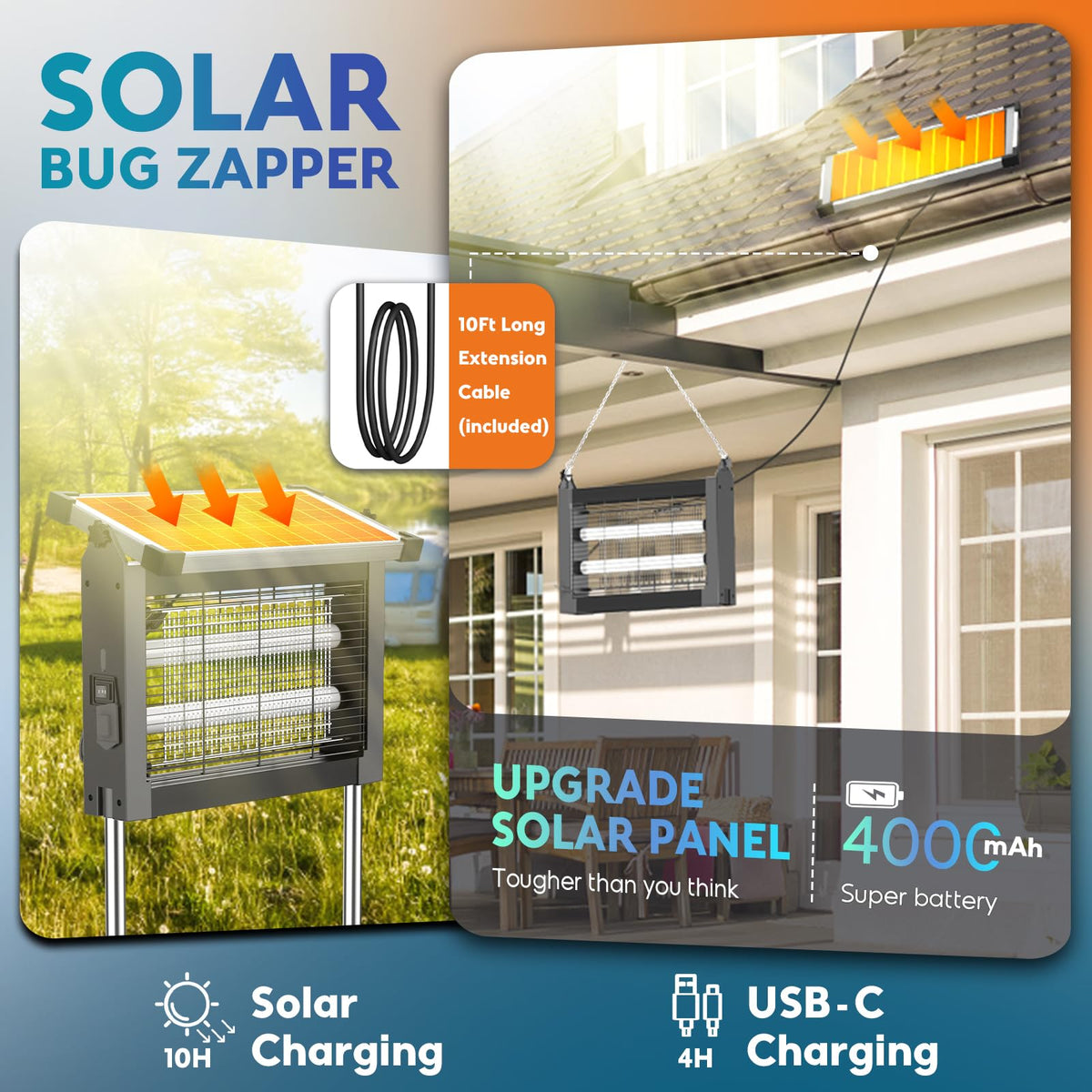 PhatroyYee Solar Bug Zapper Portable Cordless for flexible gatherings