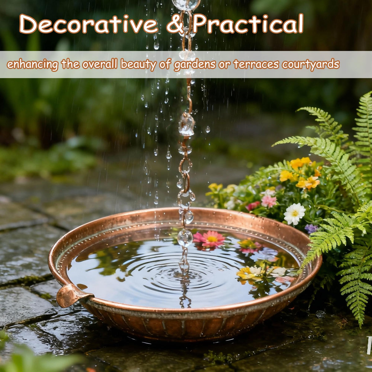 Phaxth anti-rust basin in matte copper finish provides durable outdoor appeal.