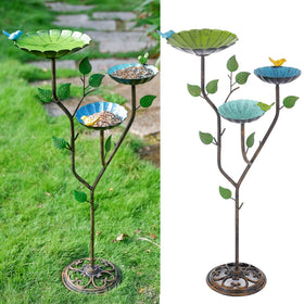Phaxth outdoor bird bath pedestal invites birds to bathe in your garden