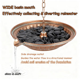 Phaxth patina hammered texture basin adds unique outdoor decor.