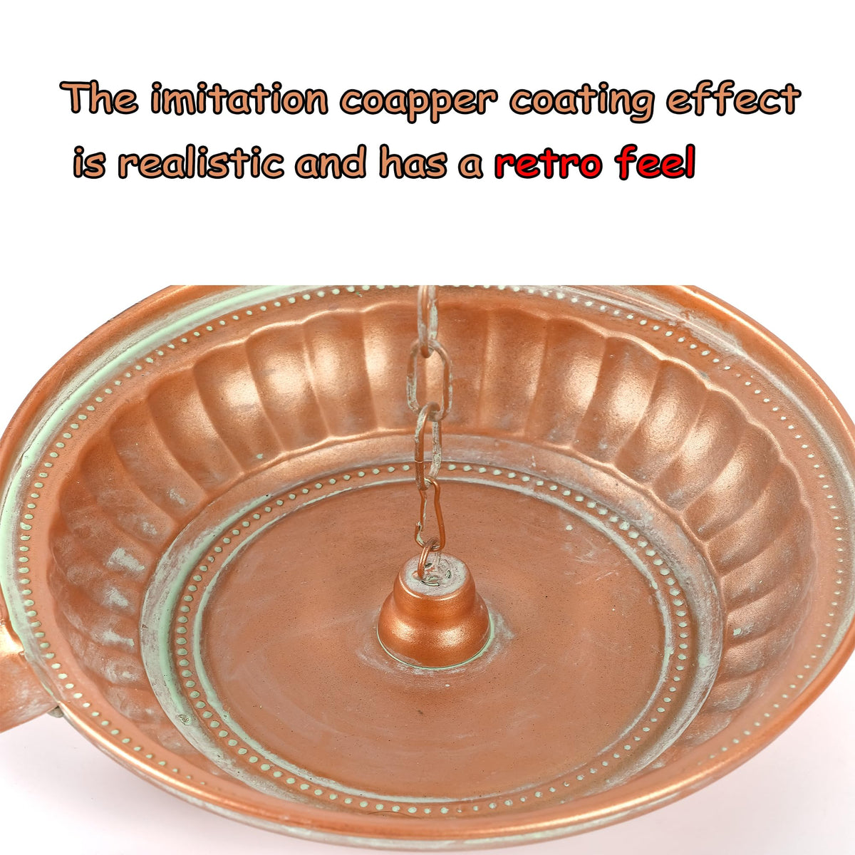 Phaxth rain chain spillover bowl controls water flow and splashing.